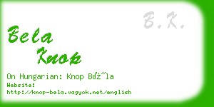 bela knop business card